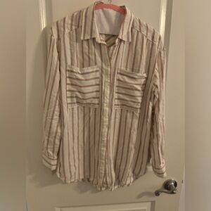 Ann Taylor Loft off white striped blouse.